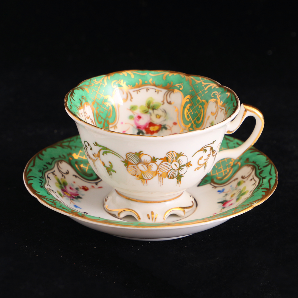 葡萄牙Vista Alegre全手繪玫瑰湖水綠茶具組:圖片 4