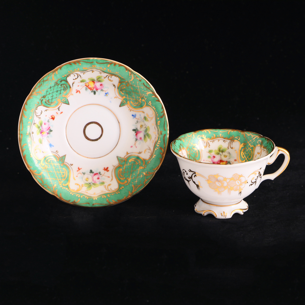 葡萄牙Vista Alegre全手繪玫瑰湖水綠茶具組:圖片 5