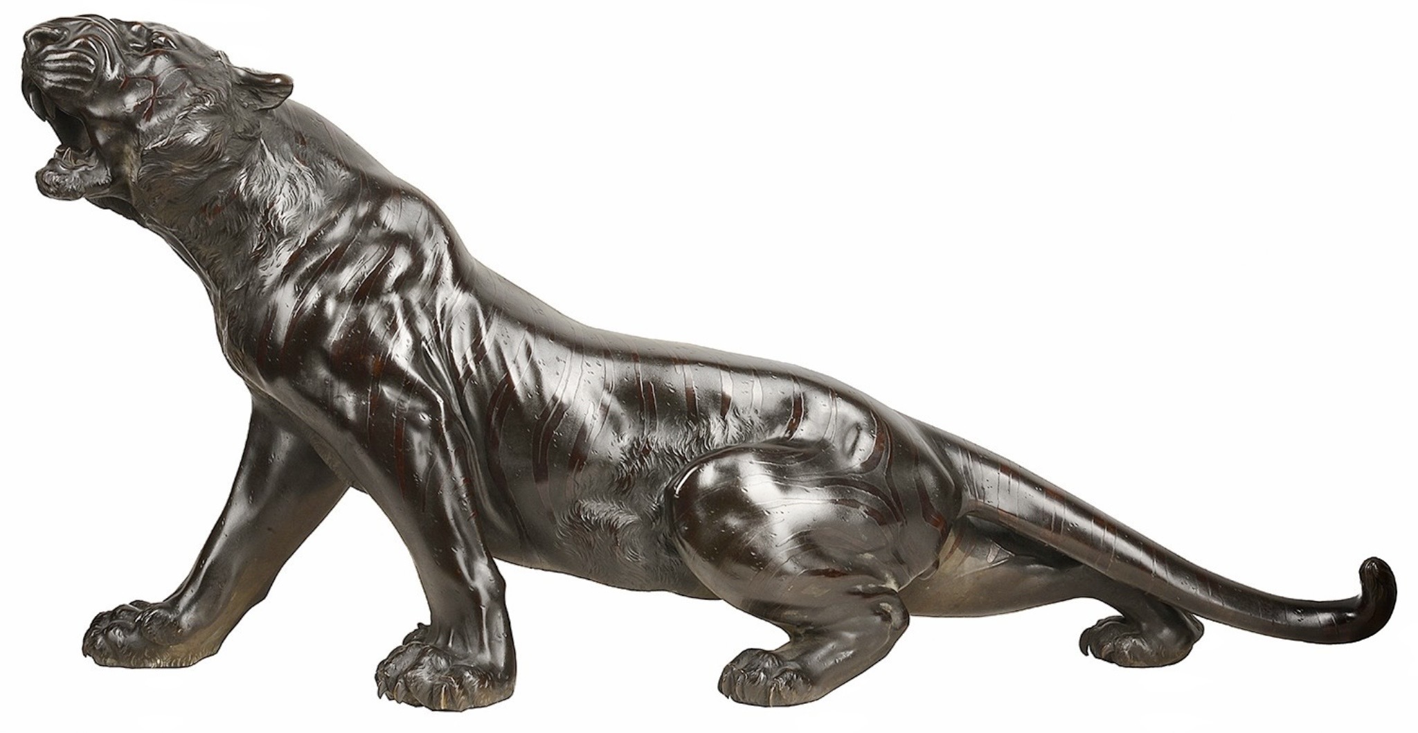 日本明治時期Okimono銅虎