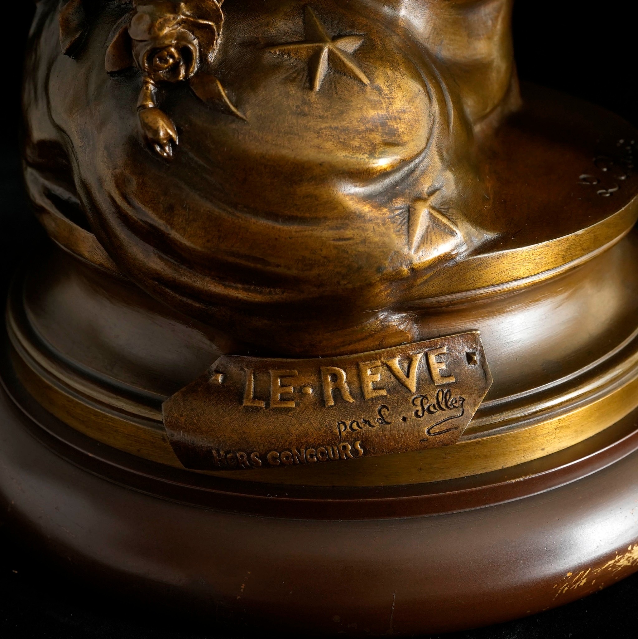 法國銅雕桌燈-手持玫瑰花的賽姬:圖片 5