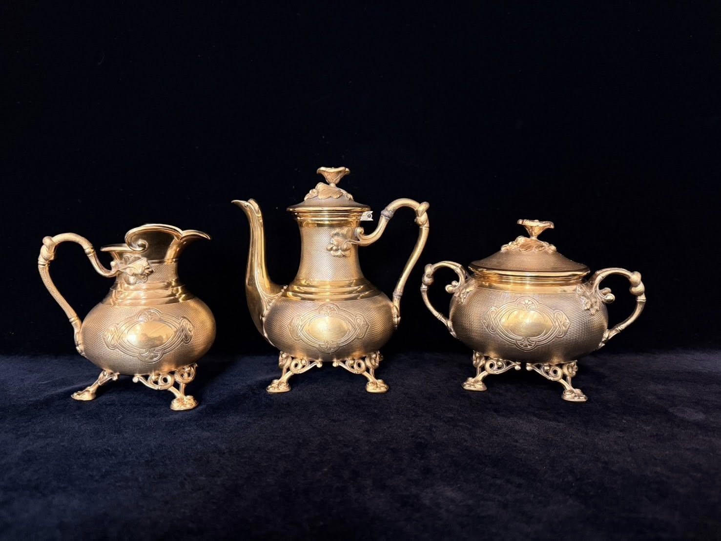 法知名品牌Christofle帝政風格銀製下午茶三件組