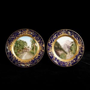 維也納特殊訂製24K金手繪風景盤