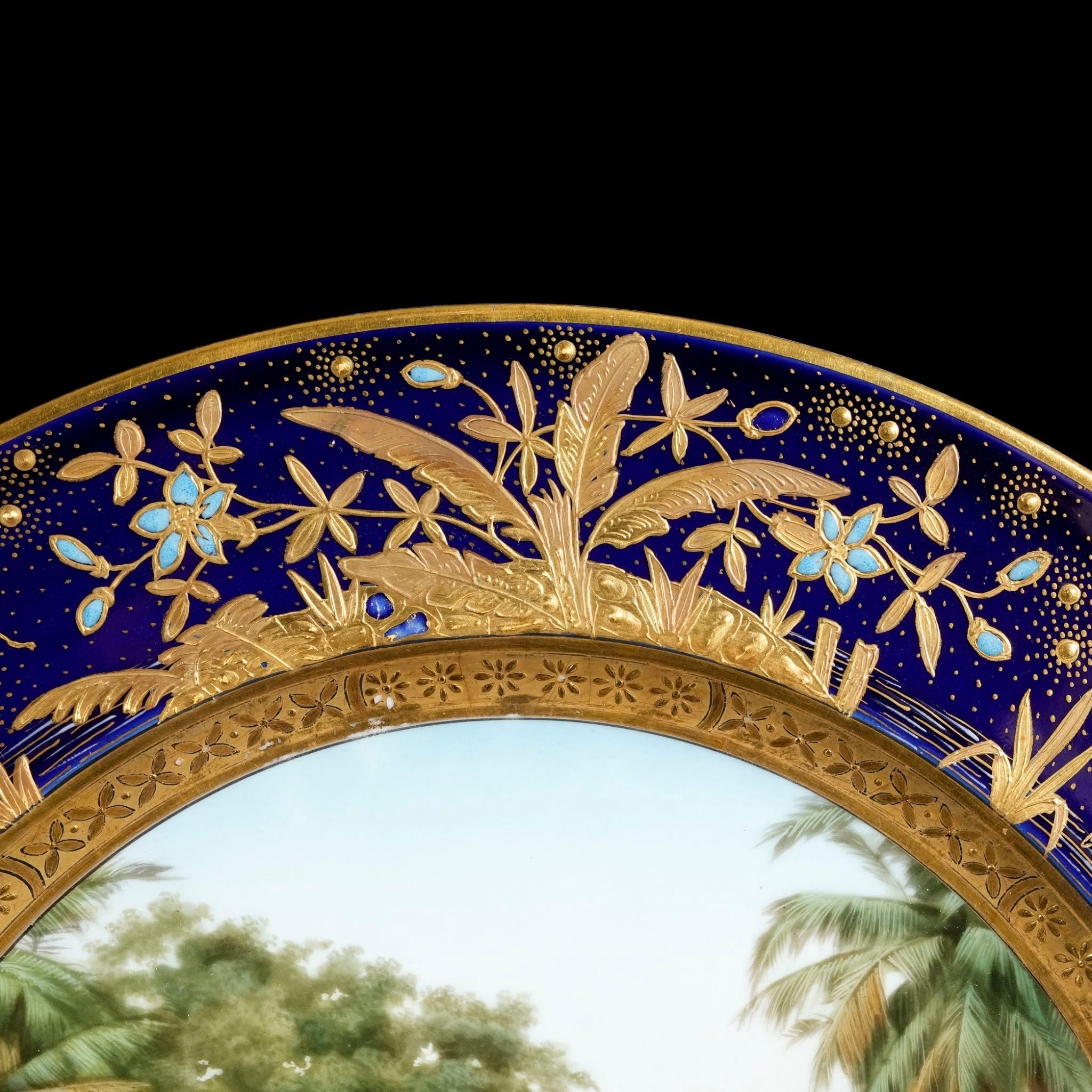 維也納特殊訂製24K金手繪風景盤:圖片 3