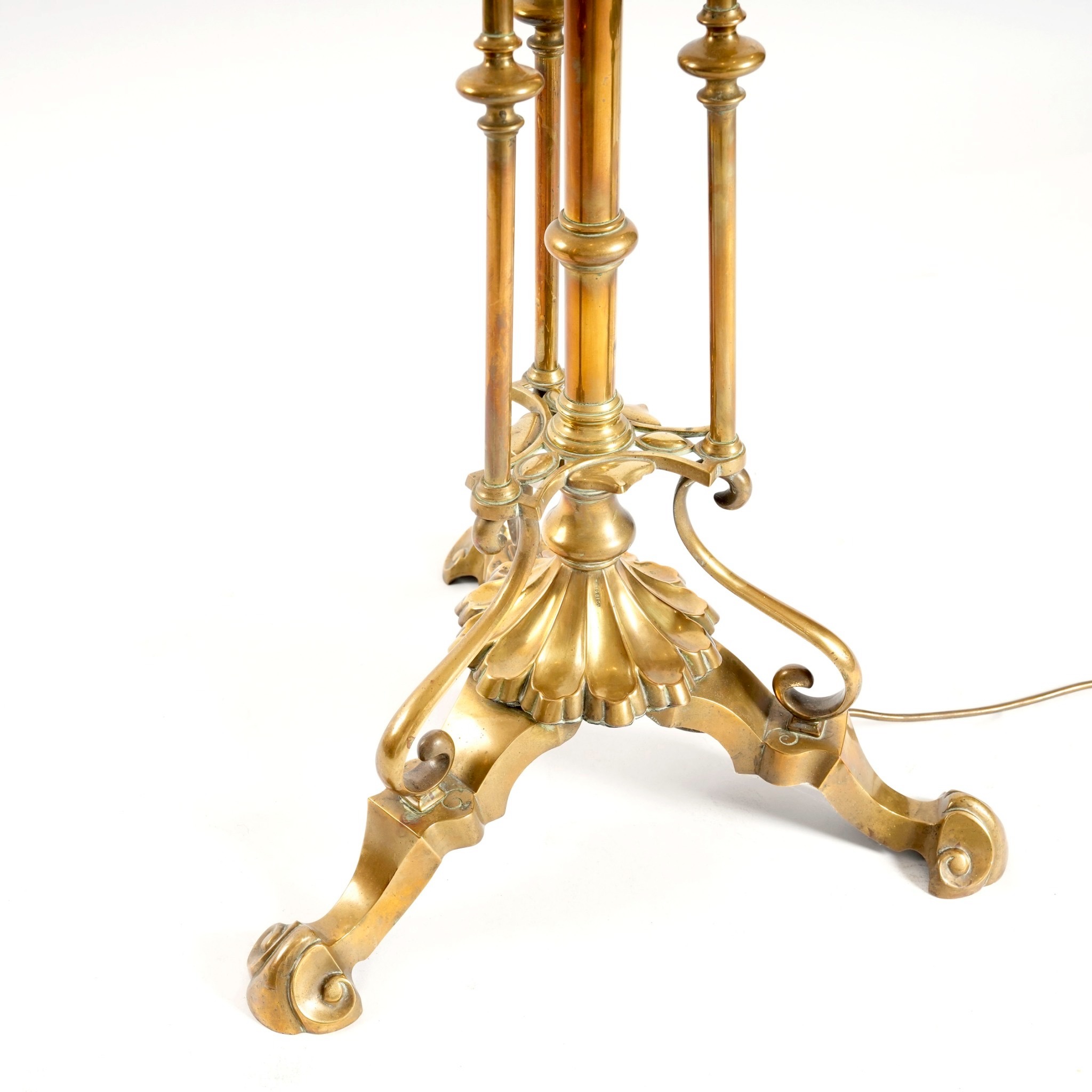 英國Art Nouveau風格純黃銅立燈:圖片 3