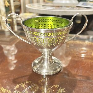 英國Sheffield George Bishop& Sons鍍銀加琉璃鏤空冠軍杯