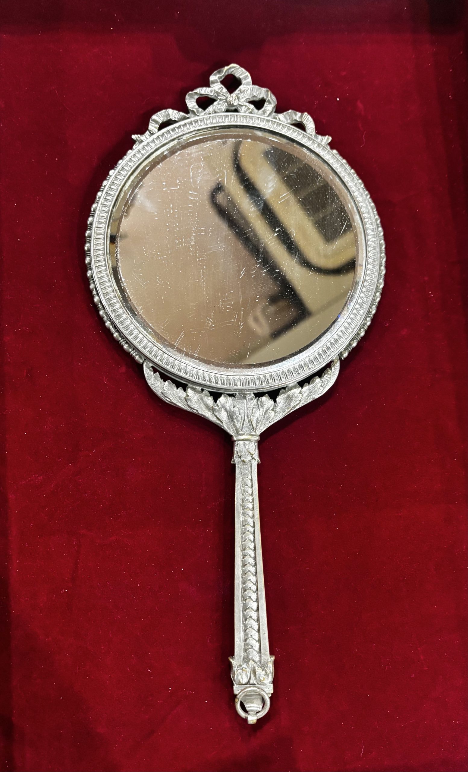 德國大師畫作浮雕700/1000銀復興風格手拿鏡:圖片 3