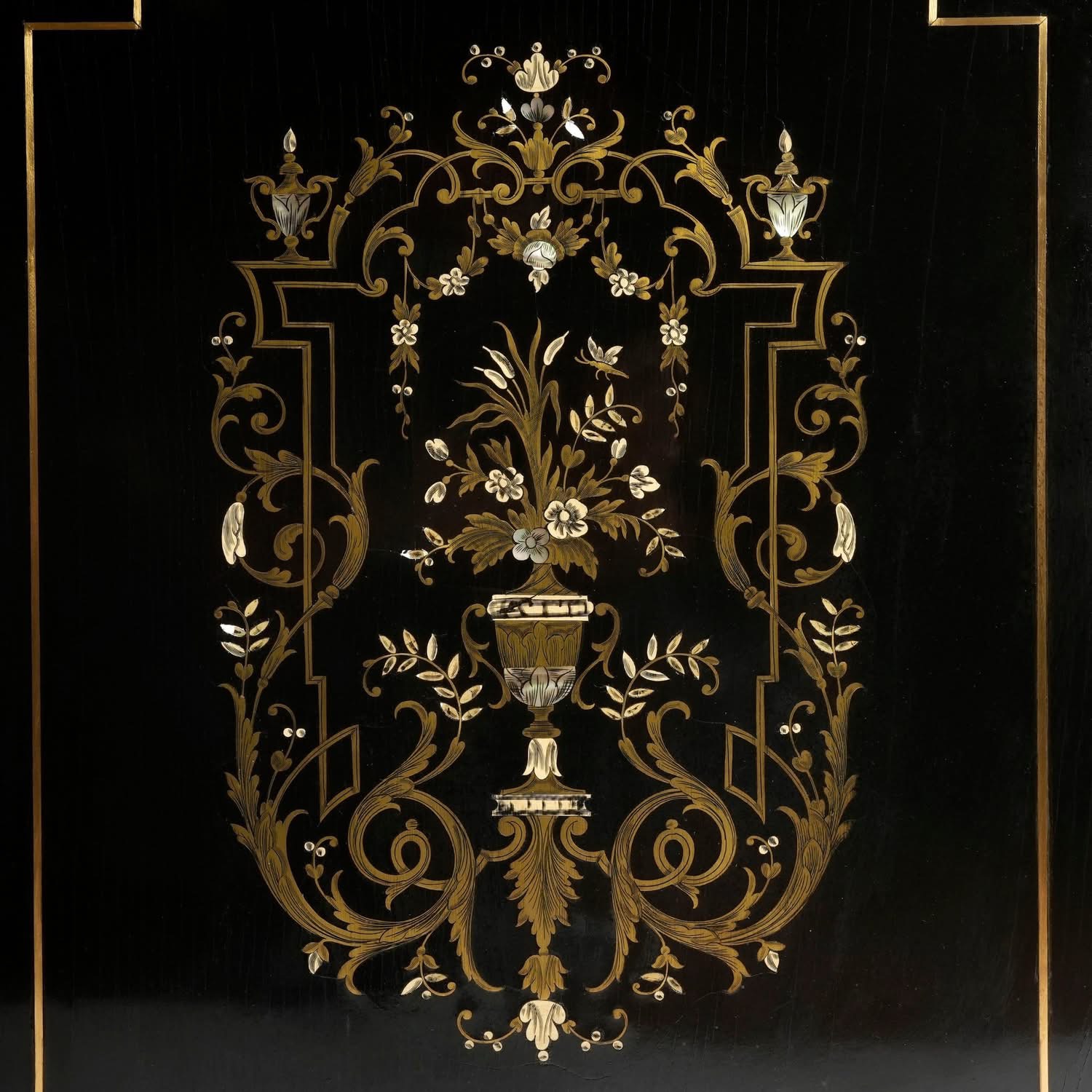 法國拿破崙三世時期帝政風格烏木細工鑲嵌立櫃:圖片 4