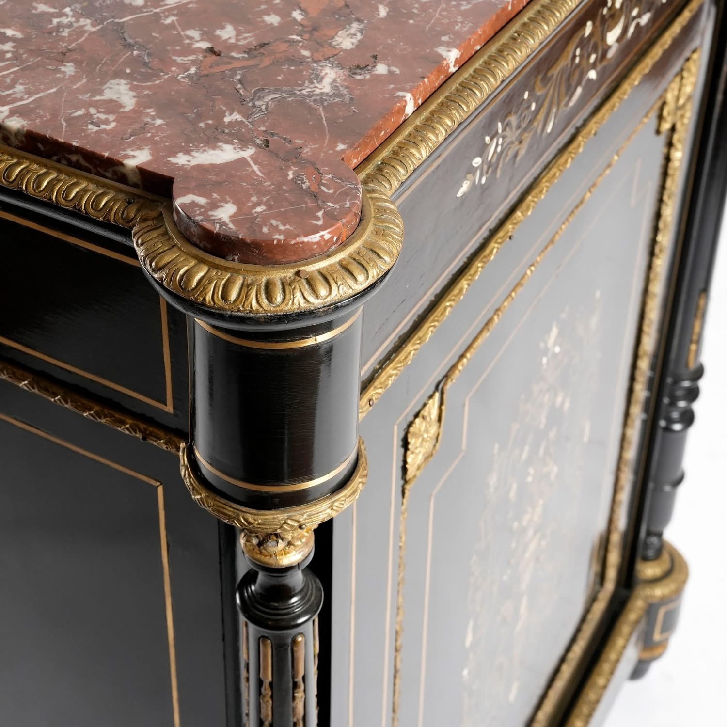 法國拿破崙三世時期帝政風格烏木細工鑲嵌立櫃:圖片 7