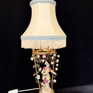 德國洛可可風格立體瓷花瓷偶桌燈