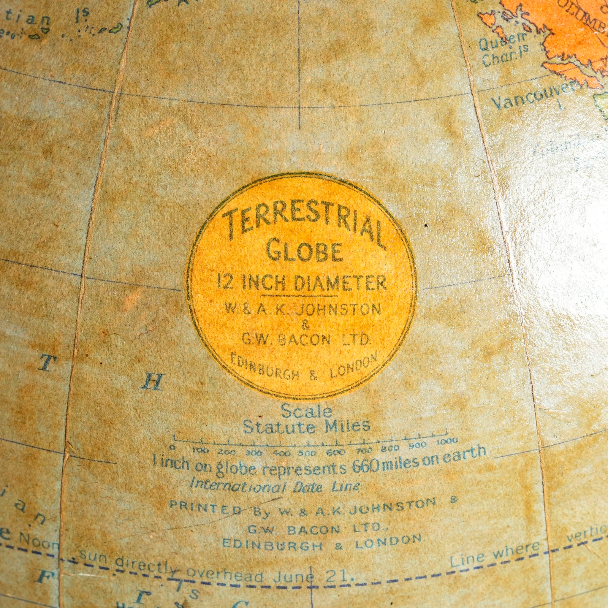 英國W. & A.K. Johnston & G.W. Bacon Ltd攝政風格地球儀:圖片 2