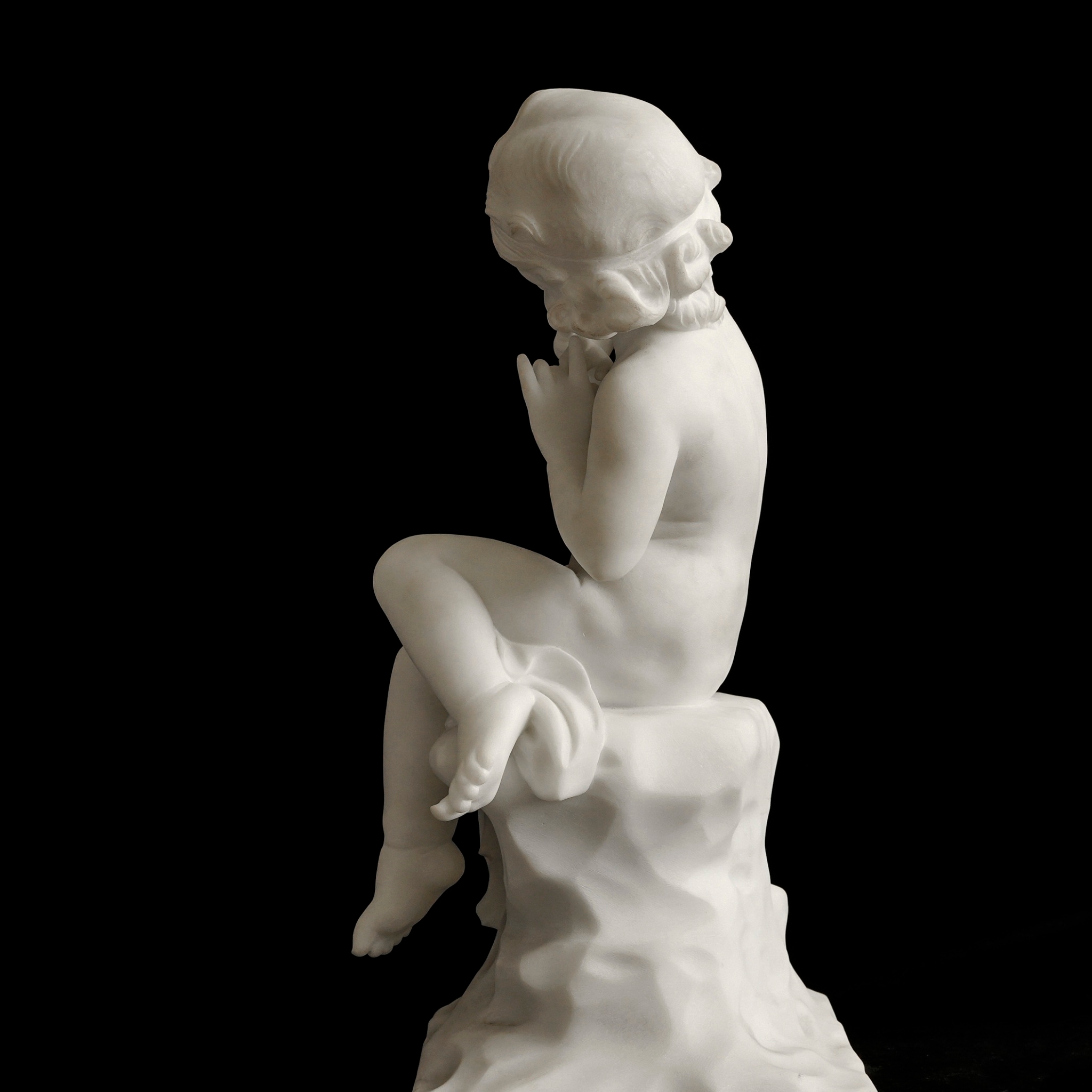 學院派/浪漫主義風格兒時情懷大理石雕塑:圖片 3