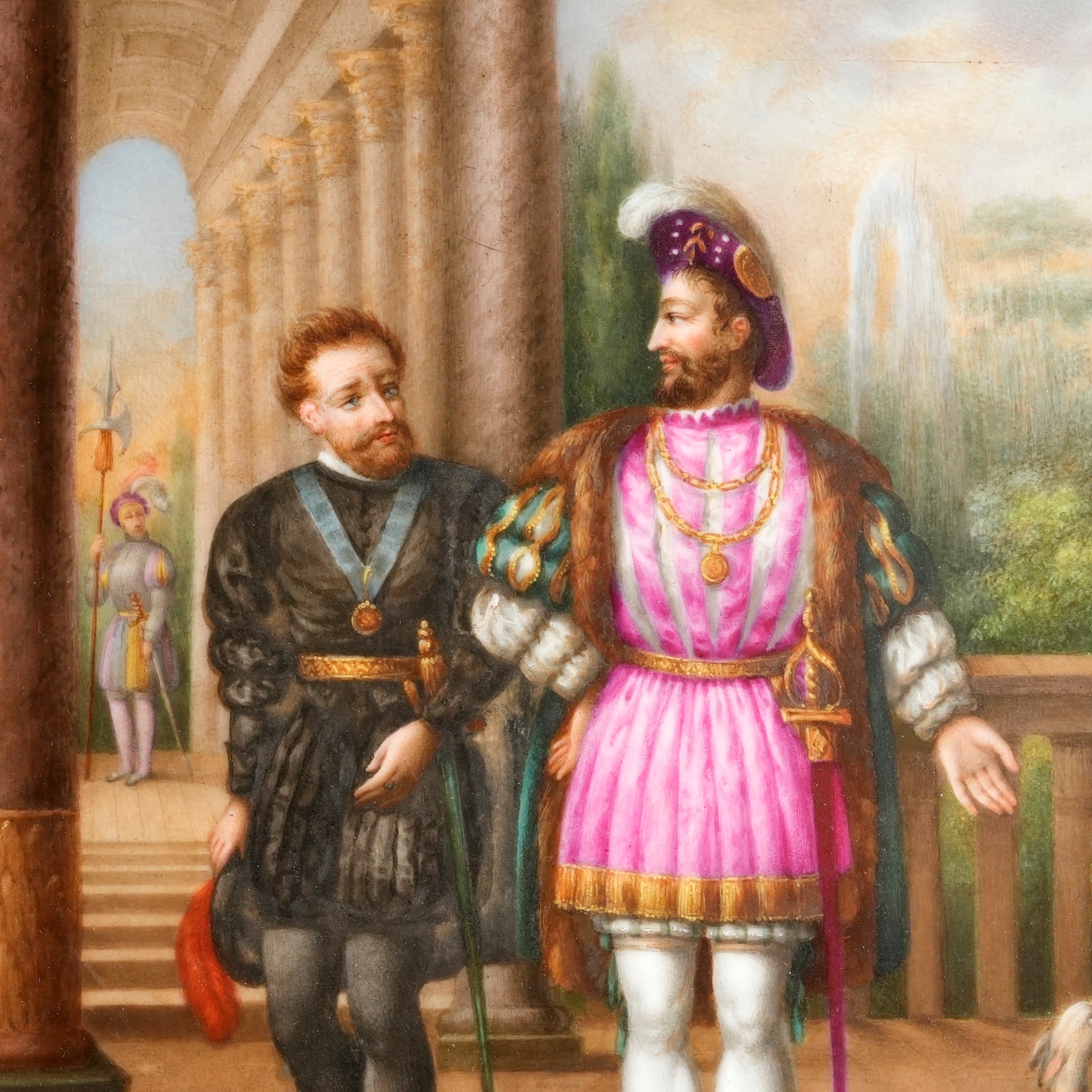 法國學院派畫風瓷版畫-尼斯停戰協定 (Truce of Nice):圖片 3