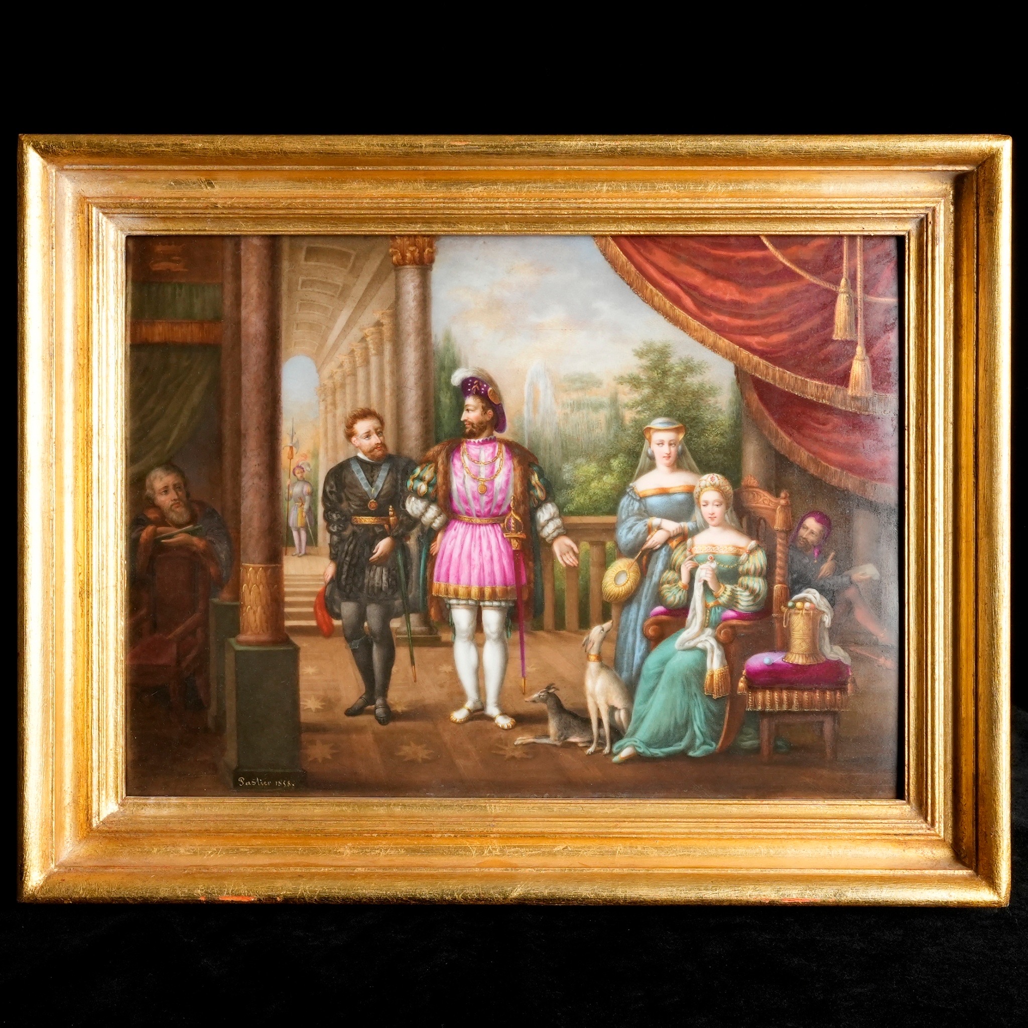 法國學院派畫風瓷版畫-尼斯停戰協定 (Truce of Nice)